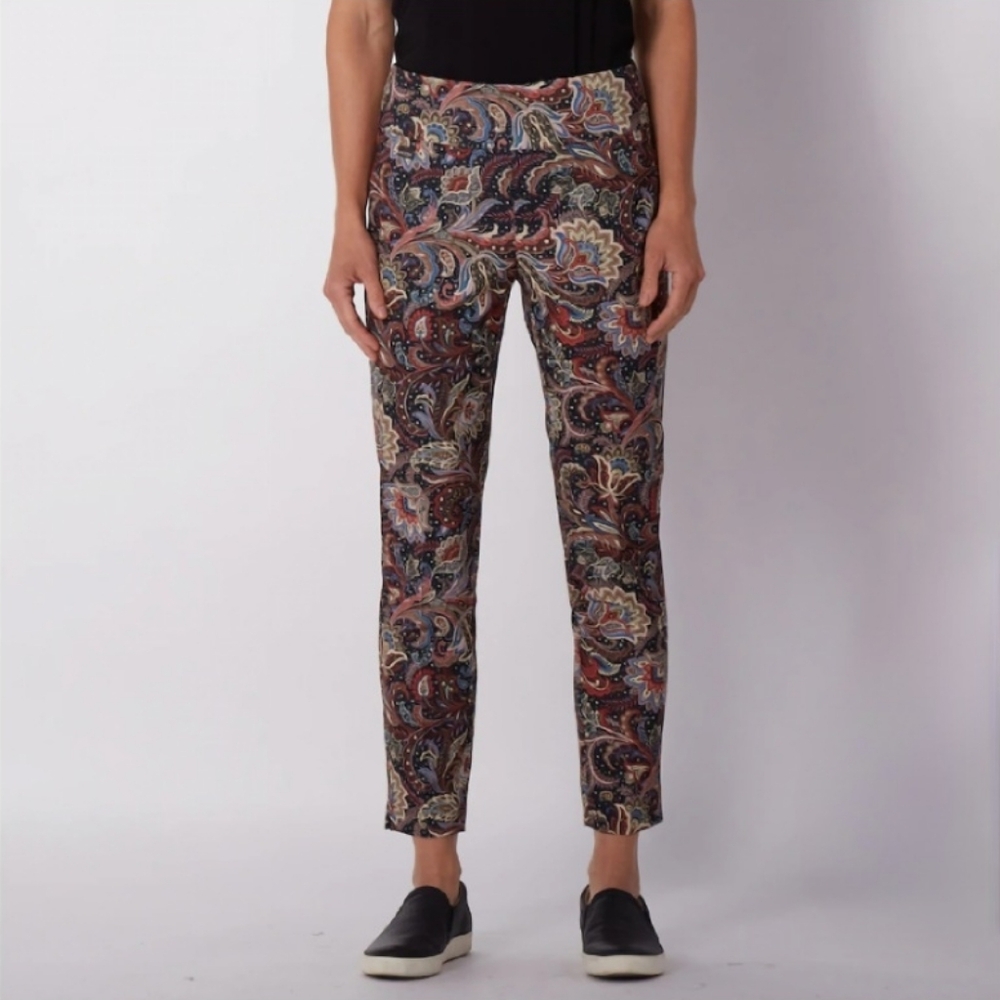 Lisette L Women's Paisley Pull On Ankle Pants Business Casual Plus Size 16